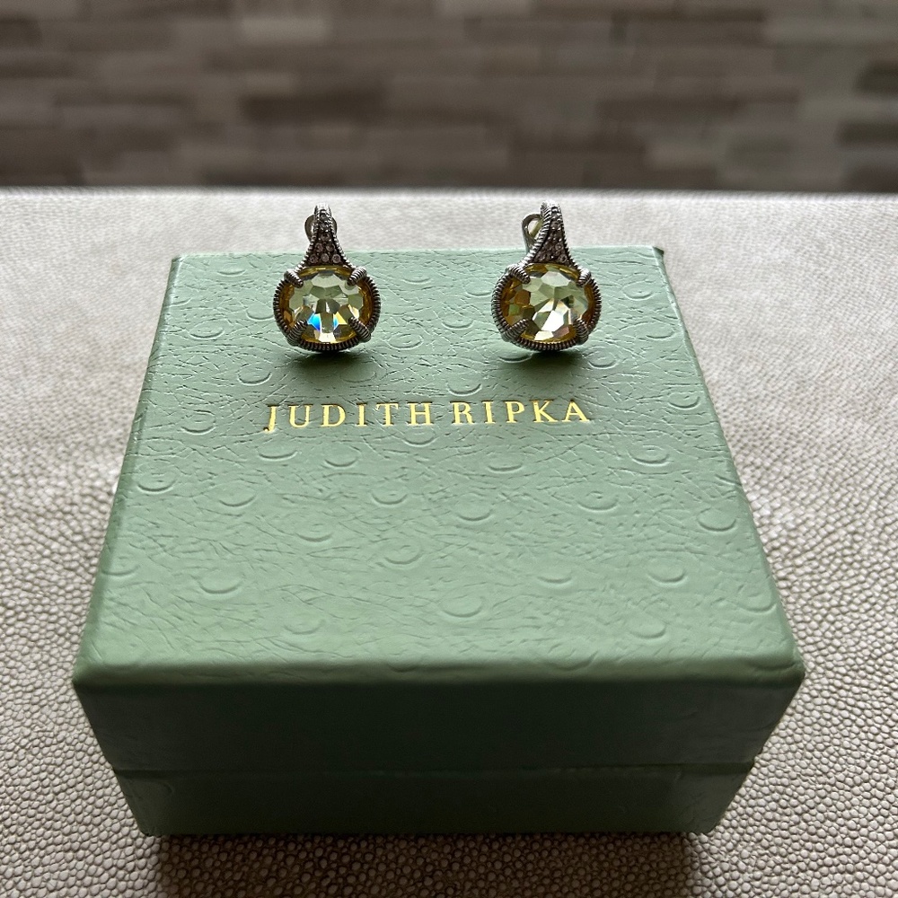 Judith Ripka Canary Quartz earrings